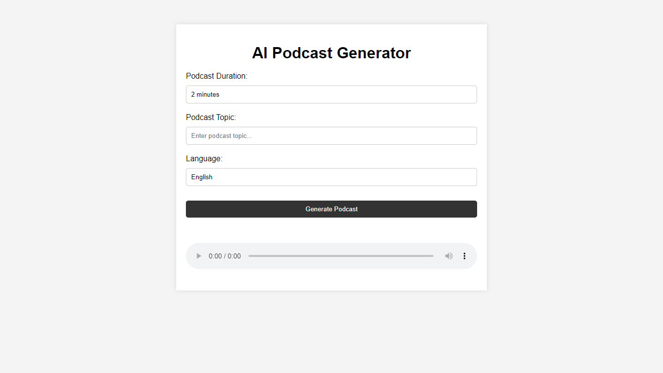 AI Podcast Generator